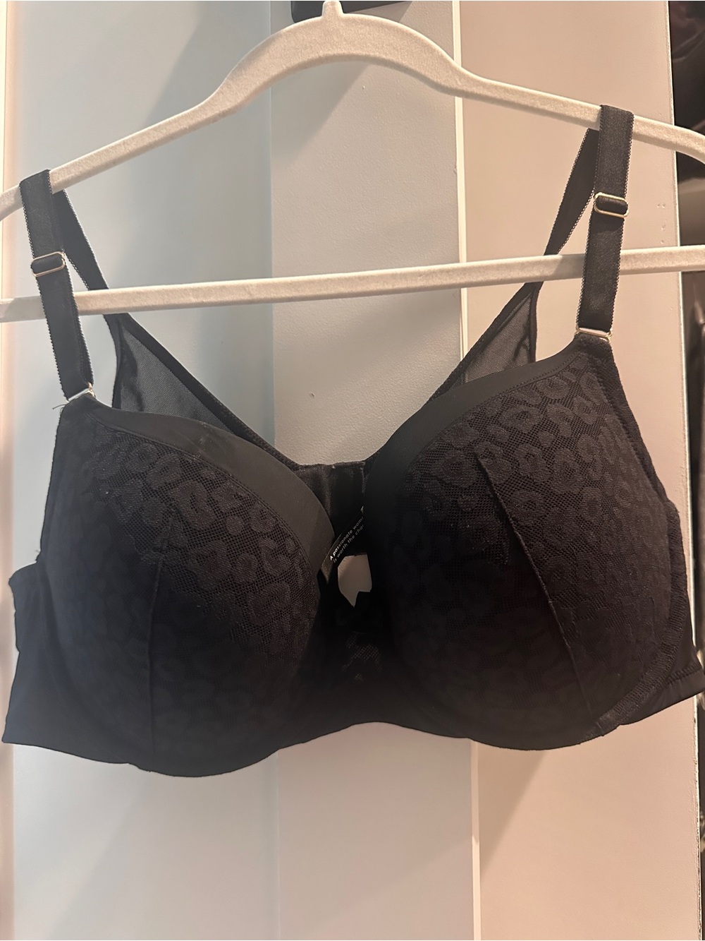 Torrid Curve 42B Black Leopard Mesh Lightly Lined T-Shirt Bra